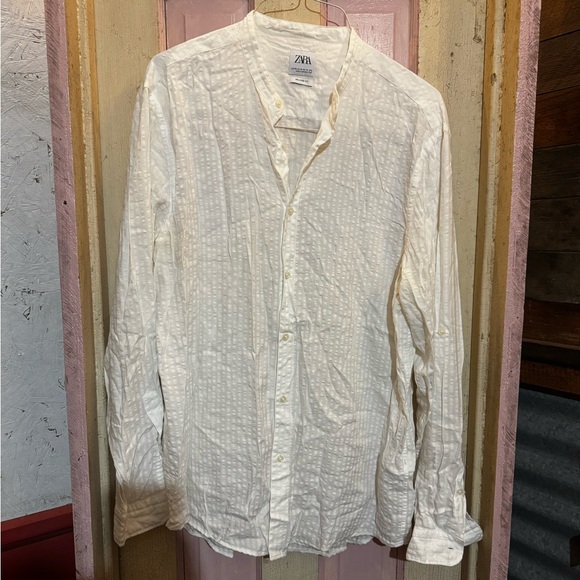 Zara white Textured Dress Shirt for Men - Picture 1 of 3